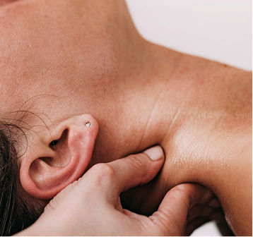 Head spa neck massage close-up